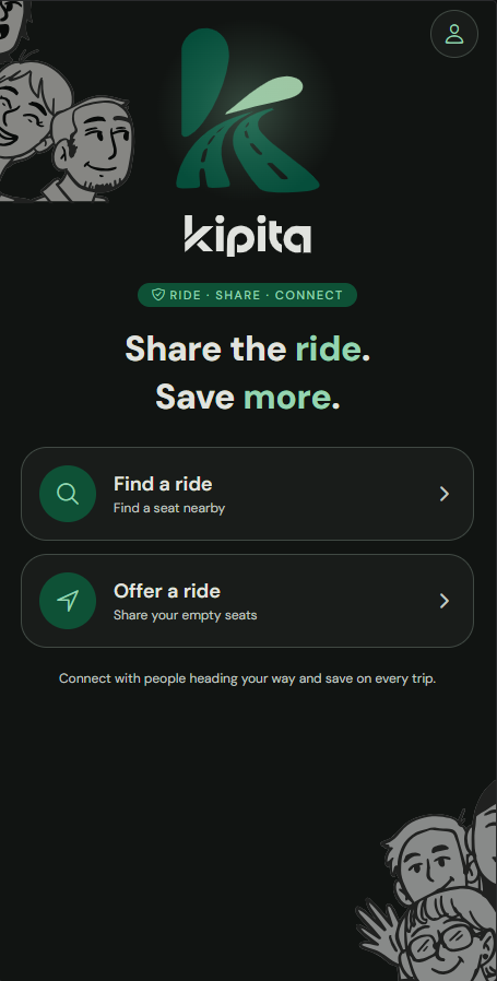 Kipita home screen